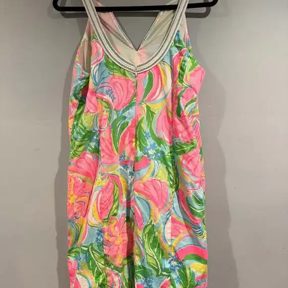 Lilly Pulitzer Sleeveless Shift Dress Size 10 Multicolor Tropical Floral - Picture 2 of 5